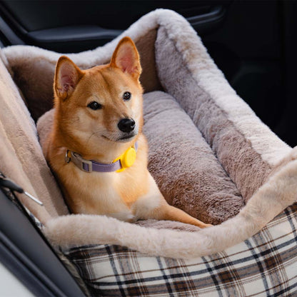 Grand siège auto classique en peluche pour chien - Protection Assurée