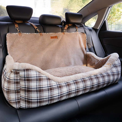 Grand siège auto classique en peluche pour chien - Protection Assurée